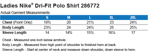 Nike Polo Size Chart