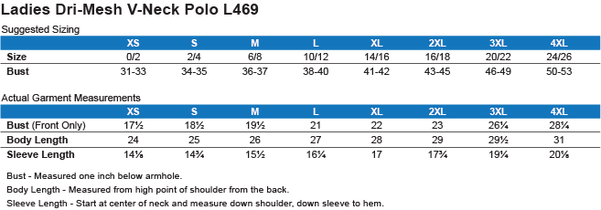 Sport Tek Polo Size Chart
